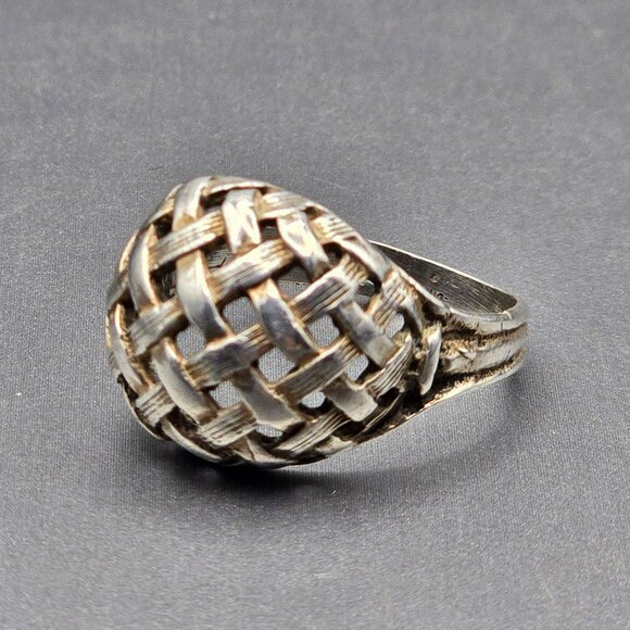 Bell Trading Post Jewelry - VTG Bell Trading Post Sterling Silver Woven Dome Ring Size 9 Basket Weave 5.34g